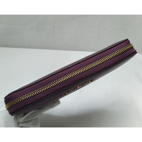 Michael Kors Purple Leather Zip Around Credit Card Wallet - Picture 5 of 16
